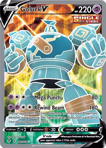Golurk V (Full Art) (181/203), Evolving Skies — Pokémon card price