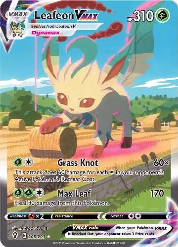 Leafeon VMAX (Alternate Art Secret) (205/203), Evolving Skies — Pokémon card price