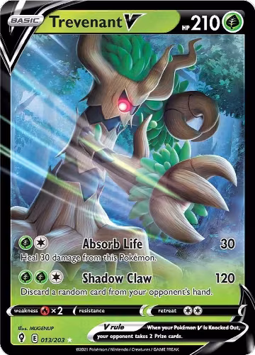 Trevenant V (013/203), Evolving Skies — Pokémon card price