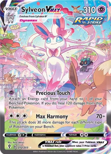 Sylveon VMAX (Alternate Art Secret) (212/203), Evolving Skies — Pokémon card price