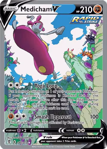 Medicham V (Alternate Full Art) (186/203), Evolving Skies — Pokémon card price