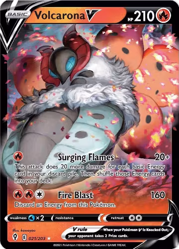 Volcarona V (021/203), Evolving Skies — Pokémon card price