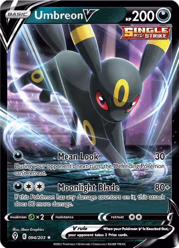 Umbreon V (094/203), Evolving Skies — Pokémon card price