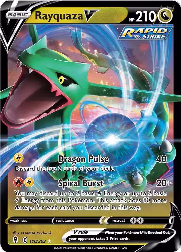 Rayquaza V (110/203), Evolving Skies — Pokémon card price