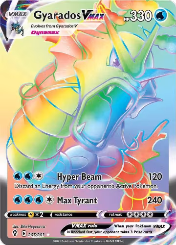 Gyarados VMAX (Secret) (207/203), Evolving Skies — Pokémon card price