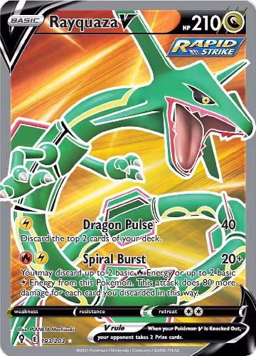 Rayquaza V (Full Art) (193/203), Evolving Skies — Pokémon card price