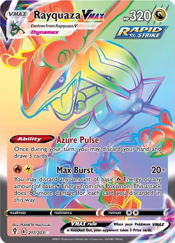 Rayquaza VMAX (Secret) (217/203), Evolving Skies — Pokémon card price