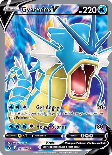 Gyarados V (Full Art) (171/203), Evolving Skies — Pokémon card price