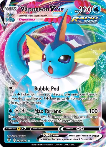 Vaporeon VMAX (030/203), Evolving Skies — Pokémon card price