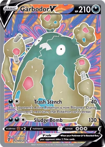 Garbodor V (Full Art) (190/203), Evolving Skies — Pokémon card price