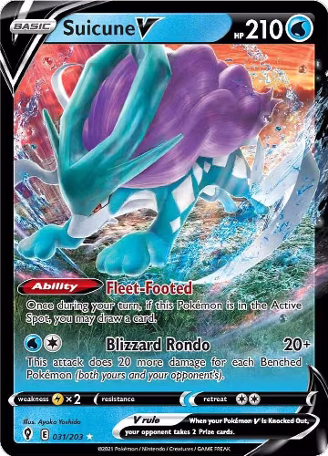 Suicune V (031/203), Evolving Skies — Pokémon card price