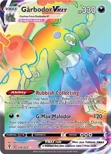 Garbodor VMAX (Secret) (216/203), Evolving Skies — Pokémon card price