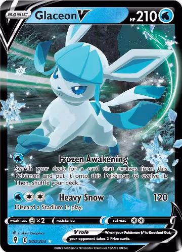 Glaceon V (040/203), Evolving Skies — Pokémon card price