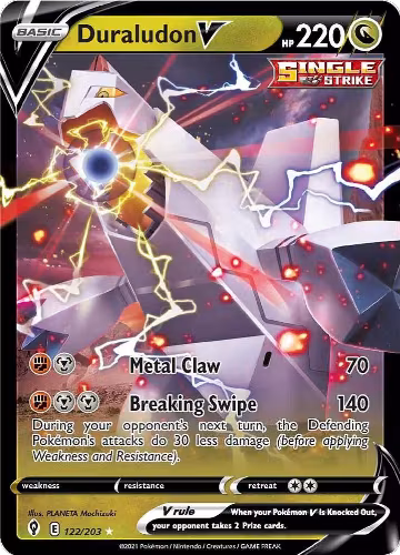 Duraludon V (122/203), Evolving Skies — Pokémon card price