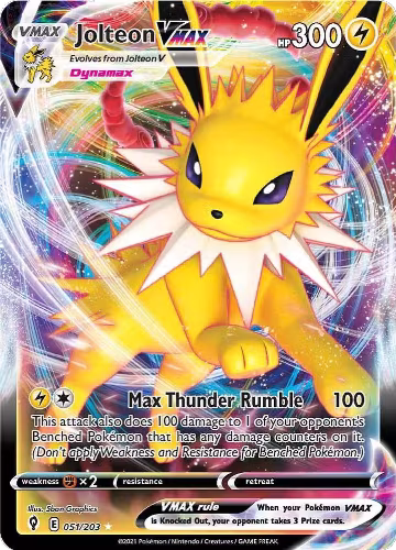 Jolteon VMAX (051/203), Evolving Skies — Pokémon card price