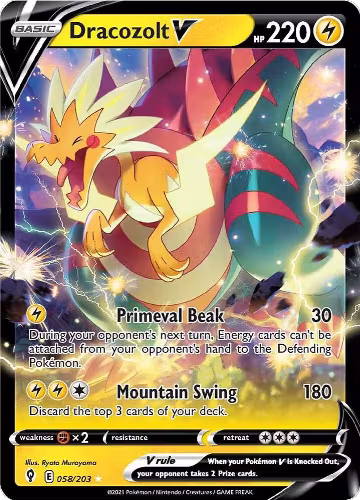 Dracozolt V (058/203), Evolving Skies — Pokémon card price