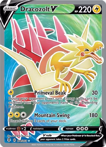 Dracozolt V (Full Art) (178/203), Evolving Skies — Pokémon card price