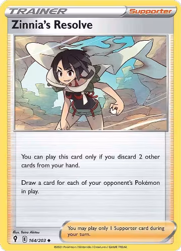 Zinnia's Resolve (164/203), Evolving Skies — Pokémon card price