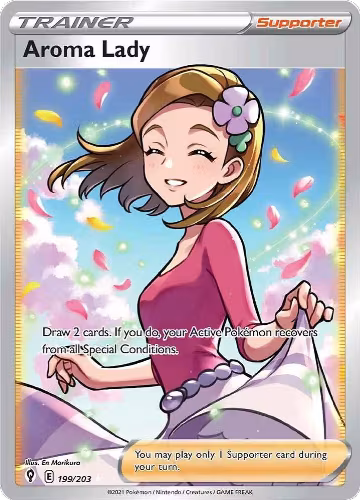 Aroma Lady (Full Art) (199/203), Evolving Skies — Pokémon card price