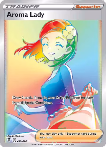 Aroma Lady (Secret) (221/203), Evolving Skies — Pokémon card price