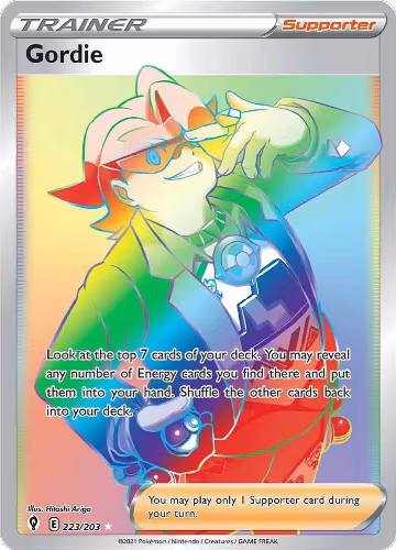 Gordie (Secret) (223/203), Evolving Skies — Pokémon card price