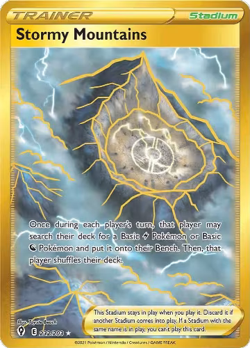 Stormy Mountains (Secret) (232/203), Evolving Skies — Pokémon card price