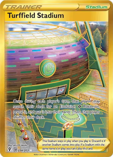 Turffield Stadium (Secret) (234/203), Evolving Skies — Pokémon card price