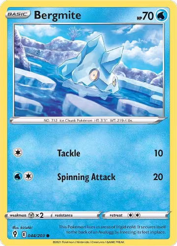 Bergmite (044/203), Evolving Skies — Pokémon card price