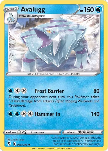 Avalugg (045/203), Evolving Skies — Pokémon card price