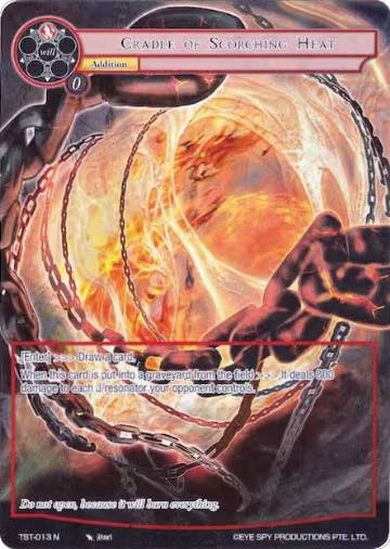 Cradle of Scorching Heat (Full Art) (TST-013), The Seventh — Force of Will card price