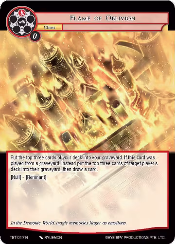 Flame of Oblivion (TST-017), The Seventh — Force of Will card price