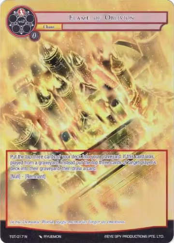 Flame of Oblivion (Full Art) (TST-017), The Seventh — Force of Will card price