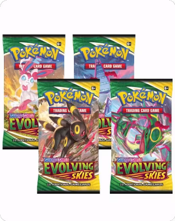 Evolving Skies Booster Pack Art Bundle [Set of 4], Evolving Skies — Pokémon sealed product price