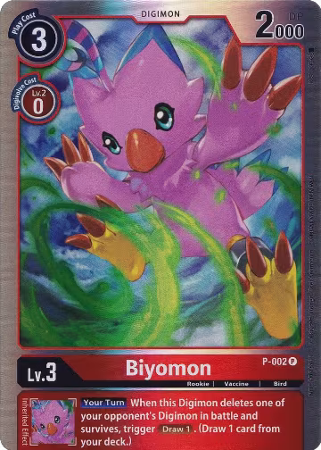 Biyomon - P-002 (Rainbow Foil) (P-002 P), Digimon Promotion Cards — Digimon card price