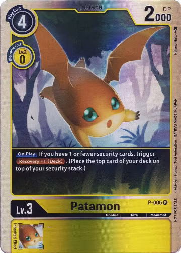 Patamon - P-005 (Rainbow Foil) (P-005 P), Digimon Promotion Cards — Digimon card price