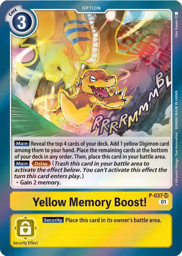 Yellow Memory Boost! (P-037 SR), Digimon Promotion Cards — Digimon card price