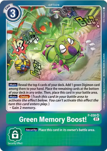 Green Memory Boost! (P-038 SR), Digimon Promotion Cards — Digimon card price