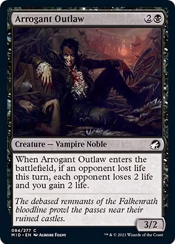 Arrogant Outlaw (84), Innistrad: Midnight Hunt — Magic card price