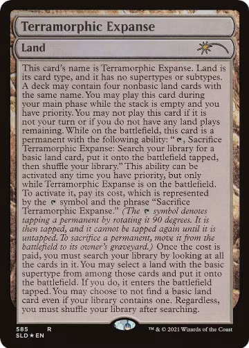 Terramorphic Expanse (Full-Text Lands) (585), Secret Lair Drop Series — Magic card price