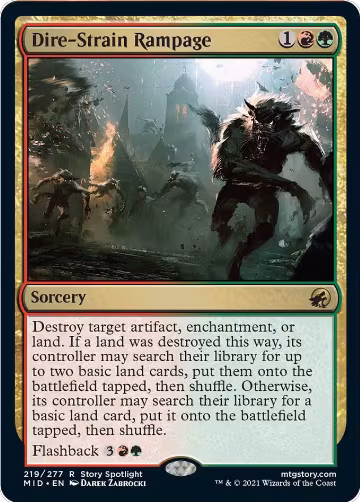 Dire-Strain Rampage (219), Innistrad: Midnight Hunt — Magic card price