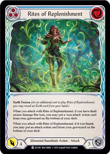 Rites of Replenishment (Blue) (ELE081), Tales of Aria — Flesh & Blood card price