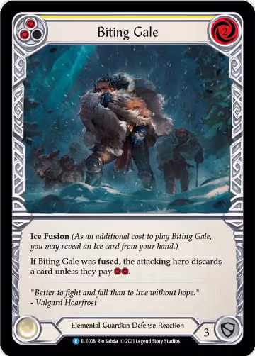 Biting Gale (Yellow) (ELE008), Tales of Aria — Flesh & Blood card price