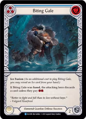 Biting Gale (Blue) (ELE009), Tales of Aria — Flesh & Blood card price