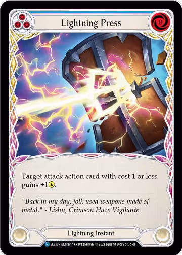 Lightning Press (Blue) (ELE185), Tales of Aria — Flesh & Blood card price