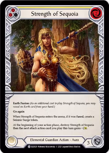 Strength of Sequoia (Yellow) (ELE029), Tales of Aria — Flesh & Blood card price