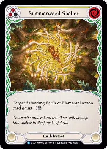 Summerwood Shelter (Yellow) (ELE126), Tales of Aria — Flesh & Blood card price