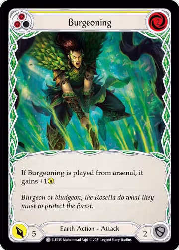 Burgeoning (Yellow) (ELE135), Tales of Aria — Flesh & Blood card price