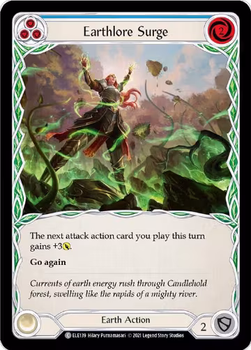 Earthlore Surge (Blue) (ELE139), Tales of Aria — Flesh & Blood card price