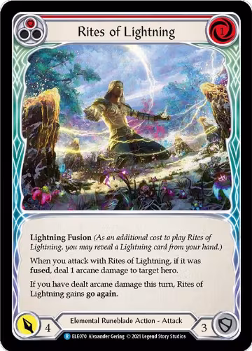 Rites of Lightning (Red) (ELE070), Tales of Aria — Flesh & Blood card price