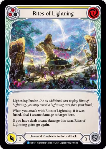 Rites of Lightning (Yellow) (ELE071), Tales of Aria — Flesh & Blood card price